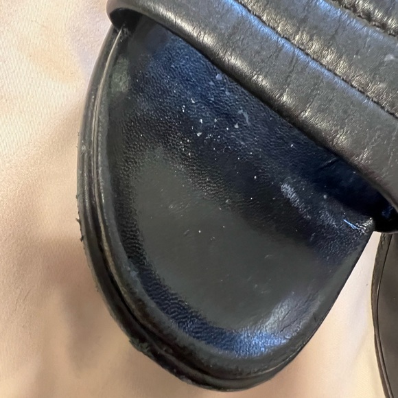 Vintage 90s Prada Black Napa Leather Easy Slide Platform Sandal SZ 38 - Picture 5 of 9